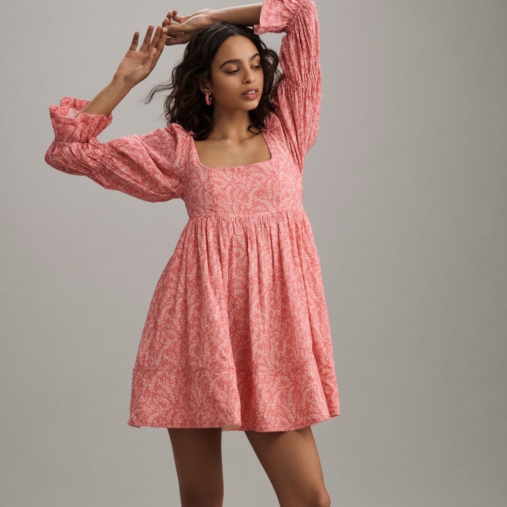 Pilcro by Anthropologie - Long Sleeve Babydoll mini dress Size Small